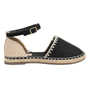 Goodin Zwarte Espadrilles Met Suède beige